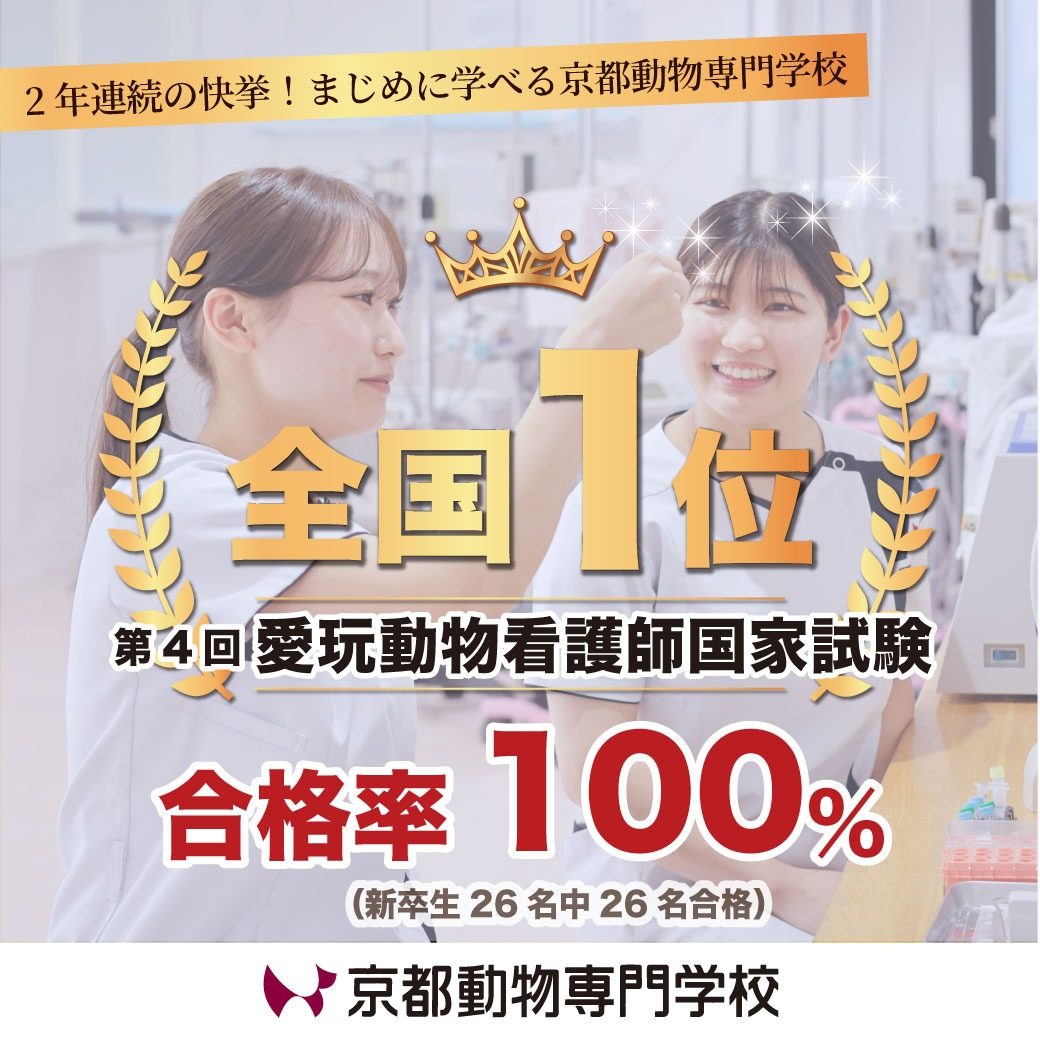 第4回 愛玩動物看護師国家試験　合格率100％達成！